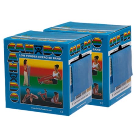 Cando International Low Powder Exercise Band, 100 yards - Blue, Heavy, 2PK CanDo-10-5494